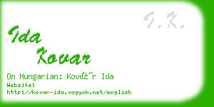 ida kovar business card